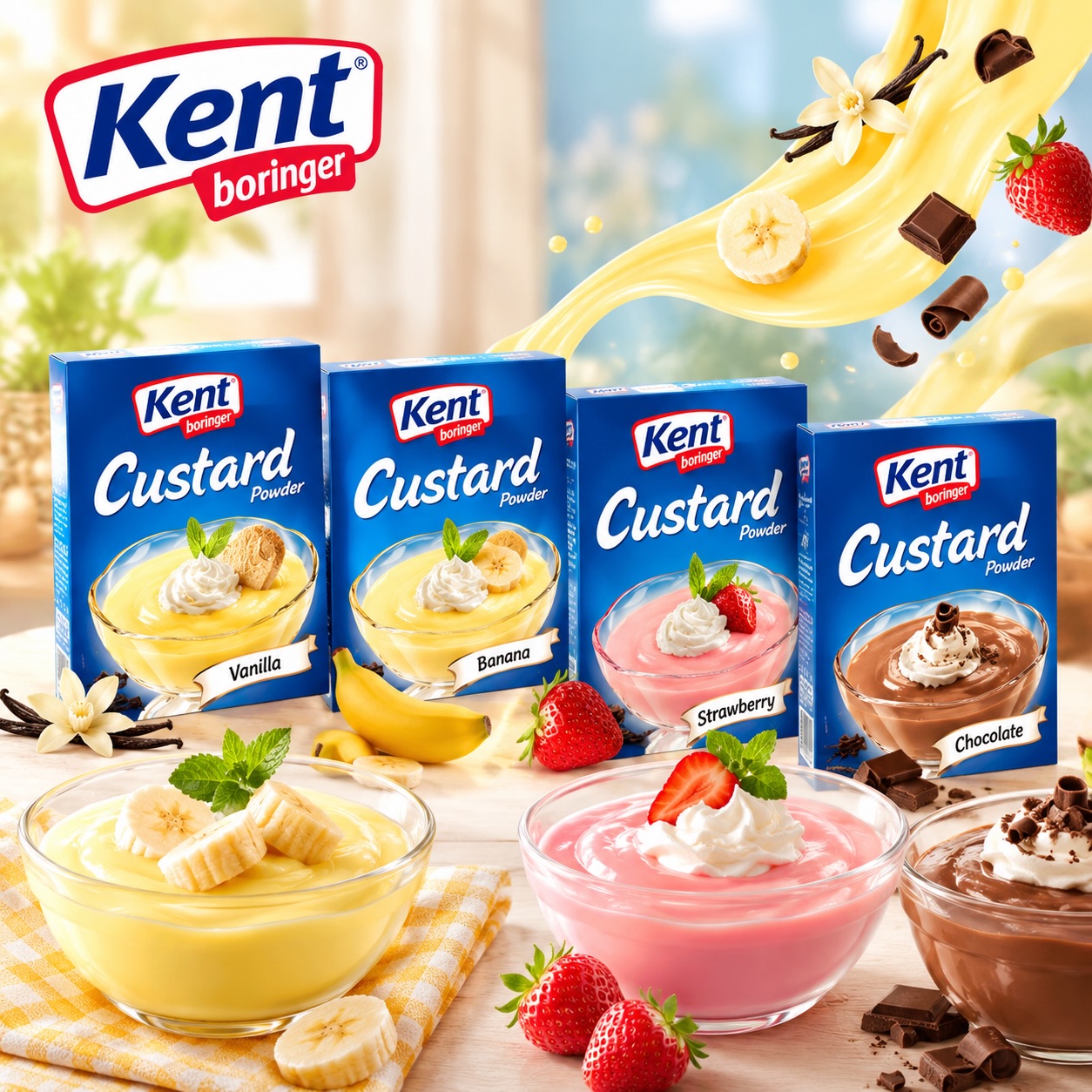 Vanilla, Banana, Strawberry, or Chocolate — which Kent Boringer Custard is calling your name today? 🍮🍌🍓🍫
#KentBoringer #CustardPowder #CustardLovers #DessertTime