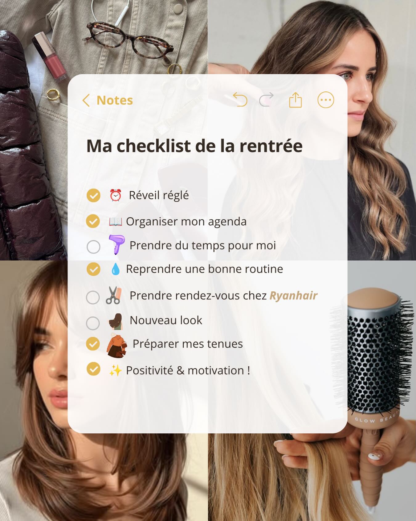 ✨ La rentrée est là… et c’est le moment parfait pour prendre soin de soi !
Nouvelle routine, nouveaux objectifs, prendre du temps pour soi, s’offrir un nouveau look… et bien sûr, prendre rendez-vous chez Ryanhair 💇♀️💕
📍 Retrouvez-nous dans l’un de nos 10 salons au Luxembourg.
📲 Envie de cocher cette case ? Contactez le salon Ryanhair de votre choix et prenez votre rendez-vous.
Et vous, quelles cases avez-vous déjà cochées ? 👀✨
#luxembourg #salondecoiffure #rentree2026 #nouveaulook #balayage