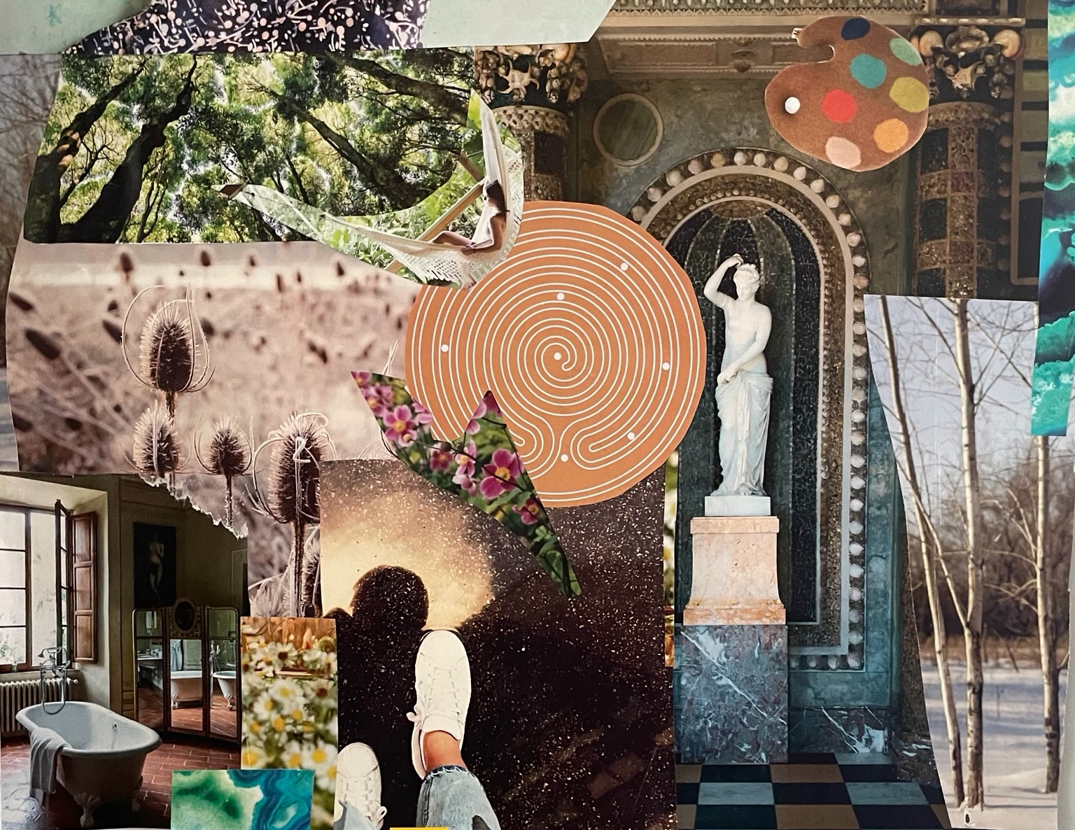 Not everything we know is available in words.
The right hemisphere of the brain plays an important role in implicit, sensory, emotional, and nonverbal processing. The left hemisphere plays an important role in language and explicit thought.
🧠 The brain operates as an interconnected whole. But the different strengths of the two hemispheres help explain why talking alone may not reach every part of an experience.
Movement, visual art, sound, rhythm, imagery, metaphor, and speech engage different forms of processing. Expressive arts therapy brings verbal and nonverbal ways of knowing together, allowing them to work as parts of an integrated whole.
The work is not only expression and not only insight. It is the movement between them.
You are not only your thinking mind. You are not only your body, emotions, or unconscious. You are the sum of all of them.
This is one reason expressive arts therapy can support deep and meaningful change: more of the person is able to participate in the healing process.
Research:
Schore, A. N. (2022). Right brain-to-right brain psychotherapy: Recent scientific and clinical advances.
https://doi.org/10.1186/s12991-022-00420-3
Rauch, S. L., et al. (1996). A symptom provocation study of posttraumatic stress disorder using positron emission tomography and script-driven imagery.
https://doi.org/10.1001/archpsyc.1996.01830050014003
Bolwerk, A., et al. (2014). How art changes your brain: Differential effects of visual art production and cognitive art evaluation on functional brain connectivity.
https://doi.org/10.1371/journal.pone.0101035
Wang, J., et al. (2025). Colors of the mind: A meta-analysis of creative arts therapy as an approach for post-traumatic stress disorder intervention.
https://doi.org/10.1186/s40359-025-02361-4