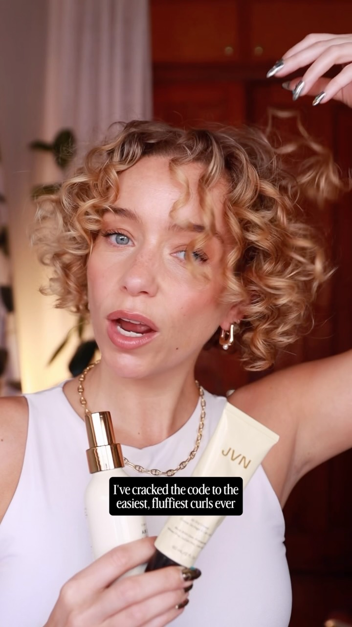 Easiest, fluffiest curls ever!
@jvnhair curl combo: the air dry cream + volumizing wave spray is a match made in heaven for fine curly hair!