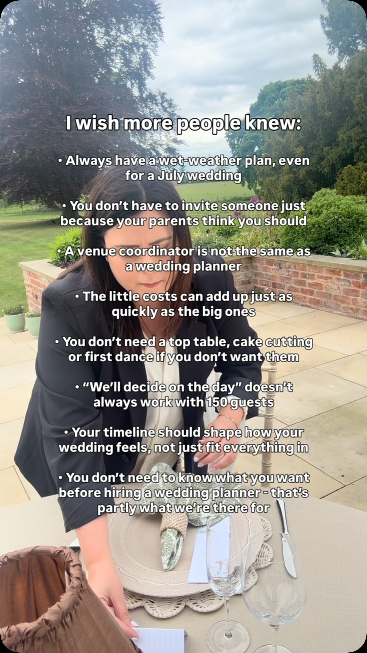 Just an experienced wedding planner helping newly engaged couples navigate wedding planning, avoid the overwhelm and actually enjoy the process 🤍
———
UK wedding planner | luxury wedding planning | wedding day coordination | wedding planning advice