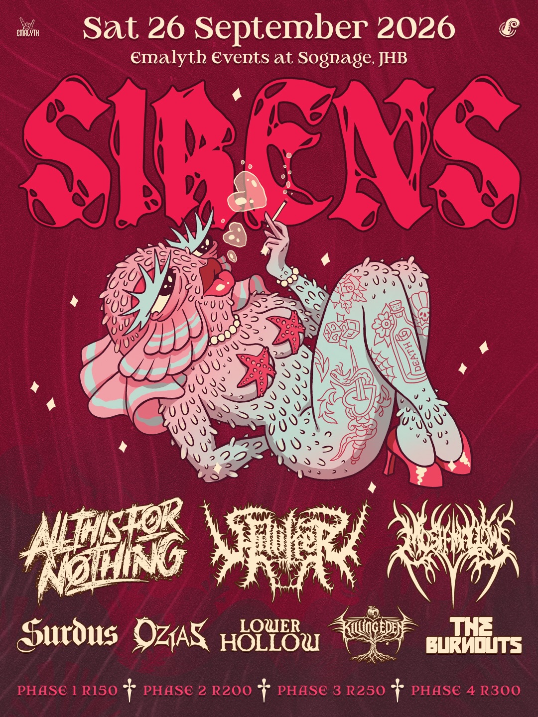 We’re only a couple weeks away from the return of @emalythevents and their SIRENS show!
Saturday 26 September sees the return of some of the countries best heavy bands, and we can’t wait!
Get involved!
Link in bio 🐙🐙🐙
