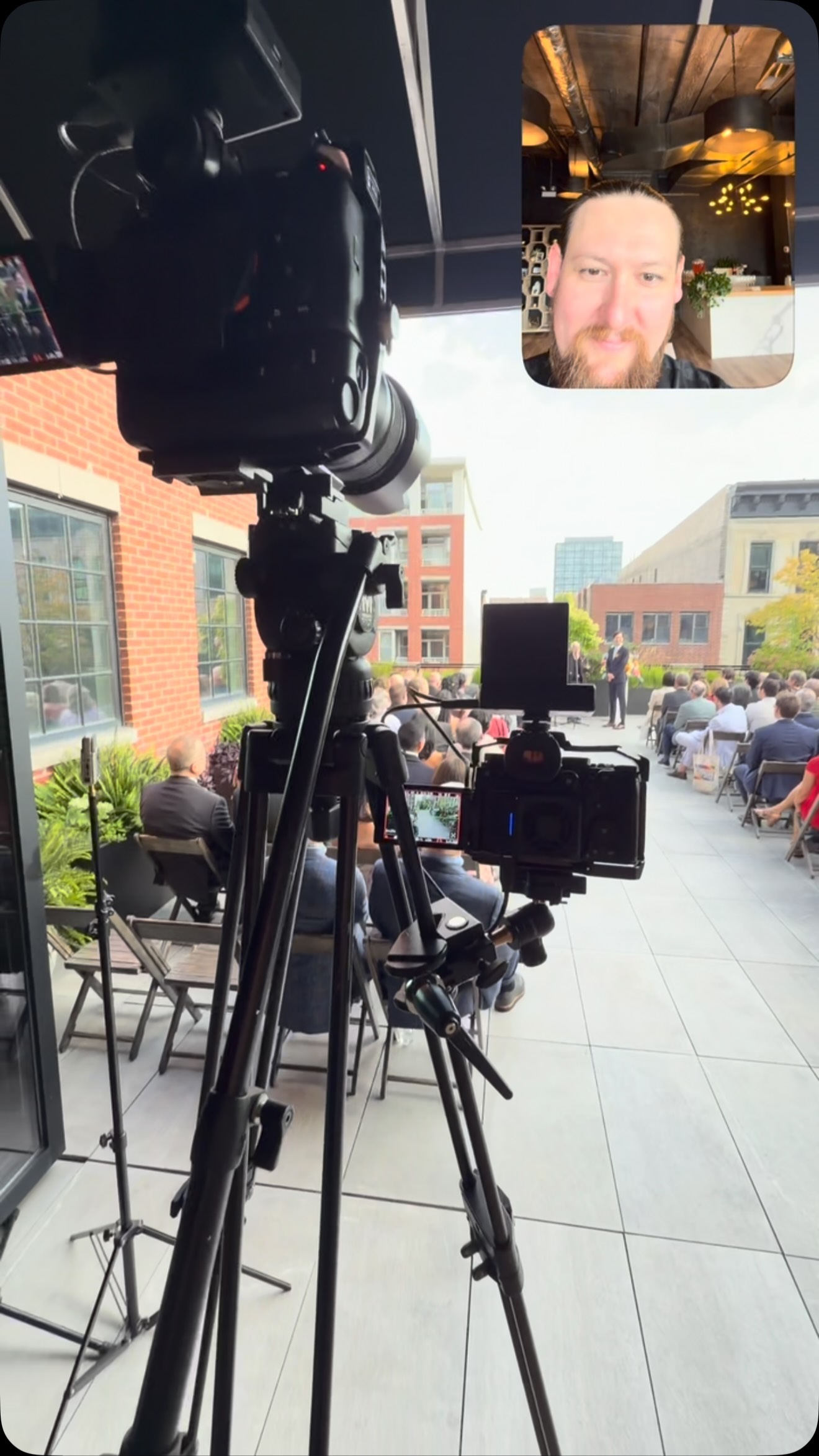 Do you think we brought enough cameras? #bts filming a wedding at Loft Lucia in Chicago