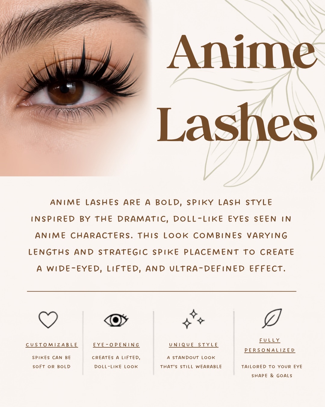 Your eyes, but make them ✨ main character ✨
Anime lash extensions are all about those signature wispy spikes, strategic lengths, and that cute, doll-like definition. Think textured, playful, and a little extra without having to go full drama.
#lashesextension #losangeleslashes #losangeleslashextensions #animelashes #losangelesanimelashes