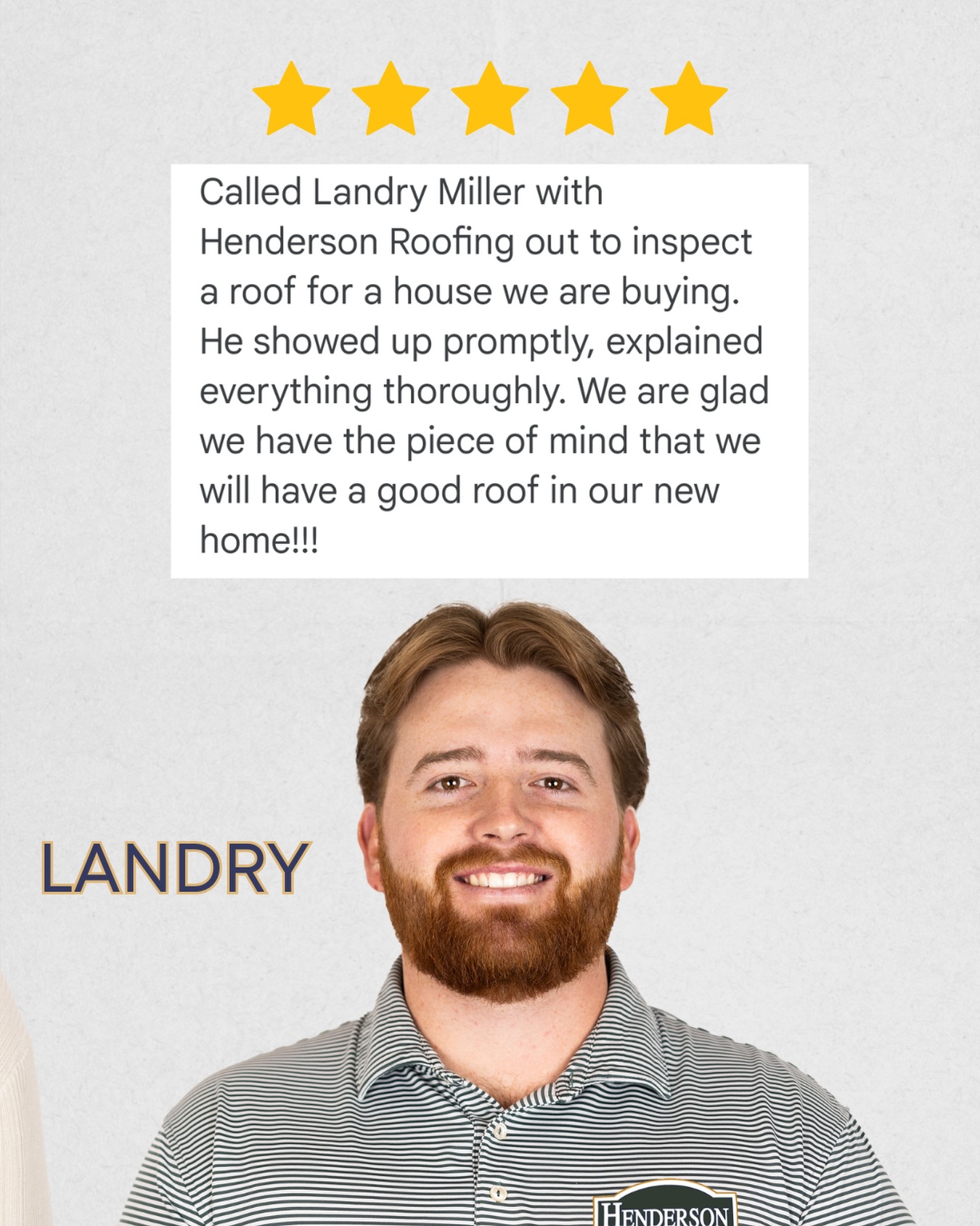 The 5-star reviews just keep coming! 🤩
Call Henderson Roofing today to Protect Your Greatest Investment. 🏠💙
☎️ 256-767-7166