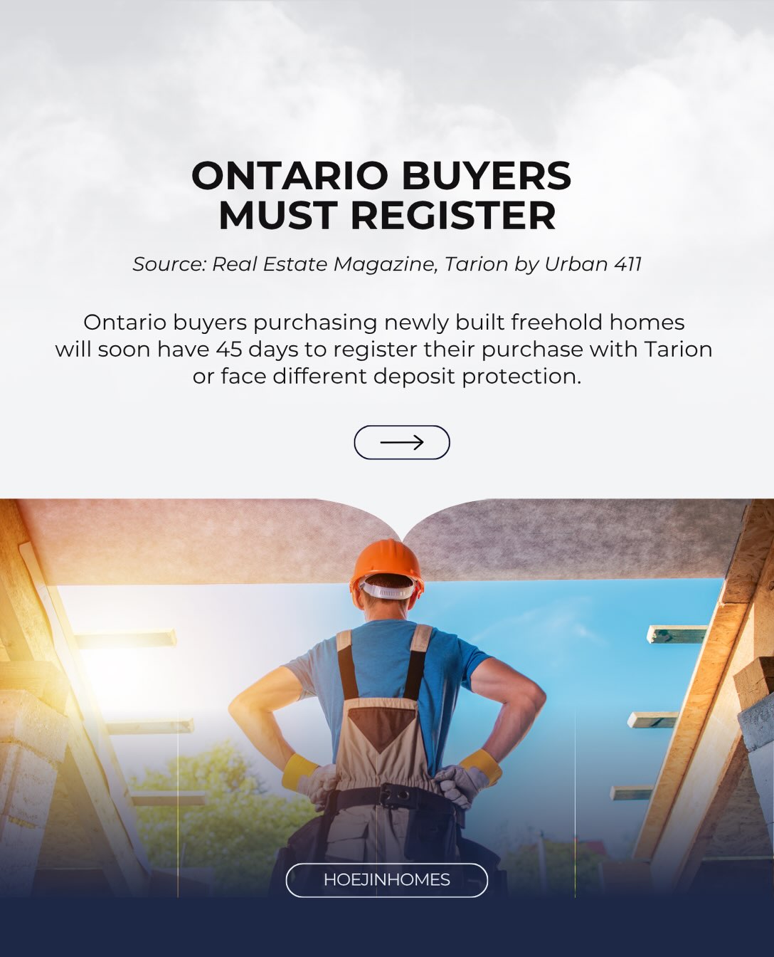 📝 **ONTARIO NEW HOME BUYERS: A 45-DAY DEADLINE TO KNOW**
Buying a newly built freehold home in Ontario? There’s a new step buyers need to know about.
Under Tarion’s updated process, purchasers of **new freehold homes must register their purchase with Tarion within 45 days of signing the Agreement of Purchase and Sale.**
Why does it matter?
• Registration creates a record of the purchase with Tarion
• It helps Tarion identify whether the builder is operating legally
• Buyers who register within 45 days qualify for the maximum available deposit protection
• Late or non-registration can mean deposit protection through a separate fund with an annual $15 million cap
• Registration is free and can be completed online using the **Home ID** on the Warranty Information Sheet
The change applies to **new freehold homes**. New condominium buyers are subject to a different deposit protection system.
One important detail: the **45-day registration requirement is already in effect**, while the change affecting deposit protection for buyers who register late or don’t register has been deferred until **January 1, 2027**.
For anyone buying a new construction home, this is one more deadline worth putting on the calendar.
📌 **Save this post** if you’re considering a new-build purchase in Ontario.
*Source: Tarion*
#OntarioRealEstate #NewHomeBuyer #NewConstructionOntario #Tarion #OntarioHomeBuyers
Helping people find homes that support fulfilling lives.
Hoejin Wang | Hoejin Homes
RE/MAX All-Stars Realty Inc.
Stouffville & York Region REALTOR®
📱 | DM Hoejin
📞 | 416.892.3511
📧 | hoejinhomes@gmail.com
💻 | hoejinhomes.com
#StouffvilleRealtor #YorkRegionRealtor #FirstTimeHomeBuyer #YorkRegionRealEstate #HomeBuyingTips