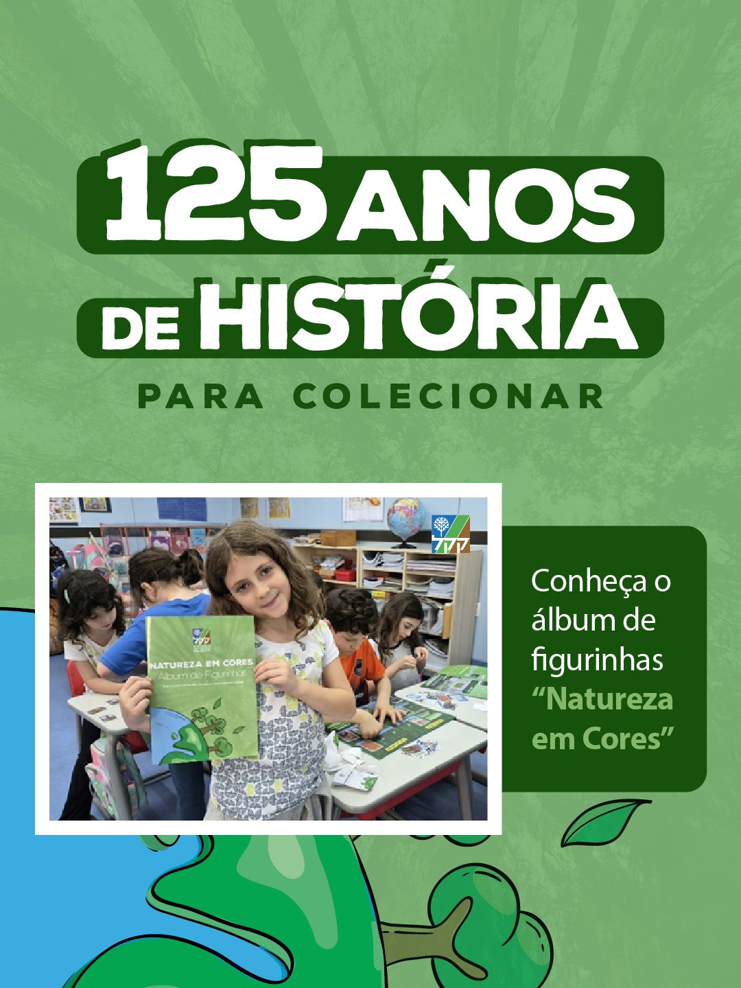Uma história de 125 anos que agora também pode ser descoberta figurinha por figurinha!
O álbum “Natureza em Cores - 125 anos do KKL” convida as crianças a conhecerem a trajetória do KKL de um jeito leve e divertido, passando por temas como natureza, sustentabilidade e pelos projetos desenvolvidos pelo KKL Brasil.
Alguns desenhos que fazem parte do álbum foram criados pelas próprias crianças no projeto “Natureza em Cores – Plante um Novo Ano”. Agora, novos desenhos também podem fazer parte dessa história.
No final do álbum, é só criar uma ilustração inspirada em Israel, natureza, sustentabilidade ou futuro e enviar pelo QR Code disponível na página.
Quem sabe o próximo grande projeto do KKL Brasil não começa por aí?
#KKLBrasil