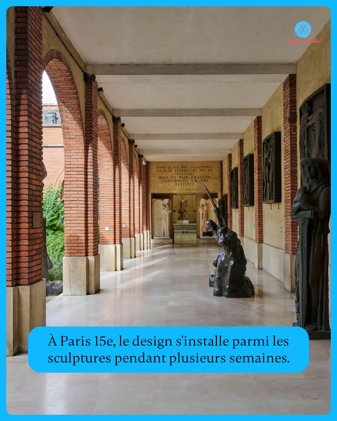 Au musée Bourdelle, l'installation Contrepoint d'Anthony Guerrée explore les correspondances entre sculpture et design.
Vous y verrez des formes en bois, verre, textile et terre intégrées au parcours des collections permanentes.
📅 Du mardi 8 au dimanche 27 septembre 2026
⏰ 10:00-18:00
📍 Musée Bourdelle, 18 rue Antoine Bourdelle, Paris 15e
#MuseeBourdelle #AnthonyGuerree #Paris15
#agencemaillot