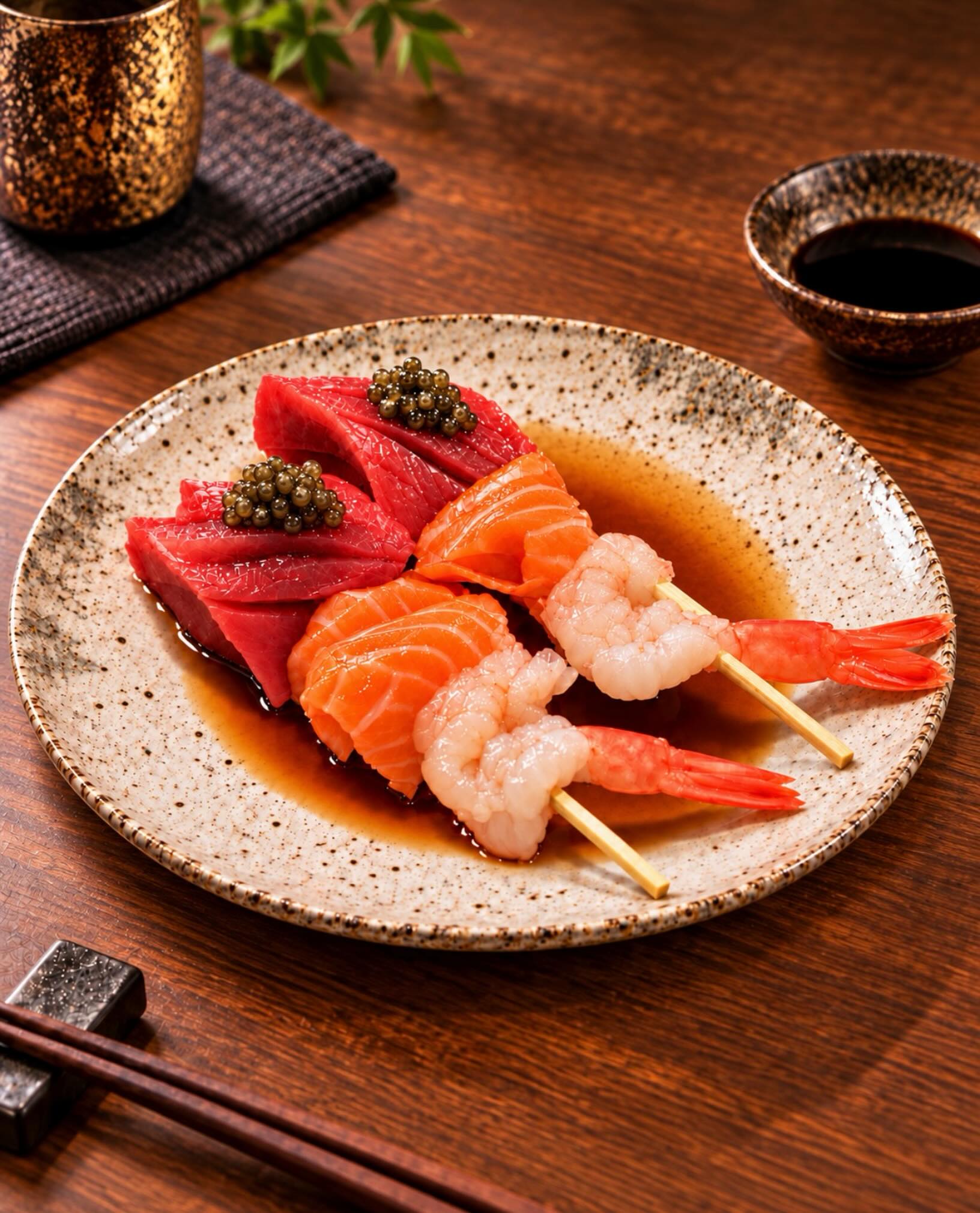 Akami mit feinem Caviar, frischer Lachs und Garnelenspiess.
Eine feine Kombination aus kräftigem Thunfisch, zartem Lachs und süsser Garnele.
Akami with fine caviar, fresh salmon and a shrimp skewer.
A refined combination of rich tuna, delicate salmon and sweet shrimp.
#Akami #Caviar #JapaneseFood #SushiSwitzerland #ImperialGarden