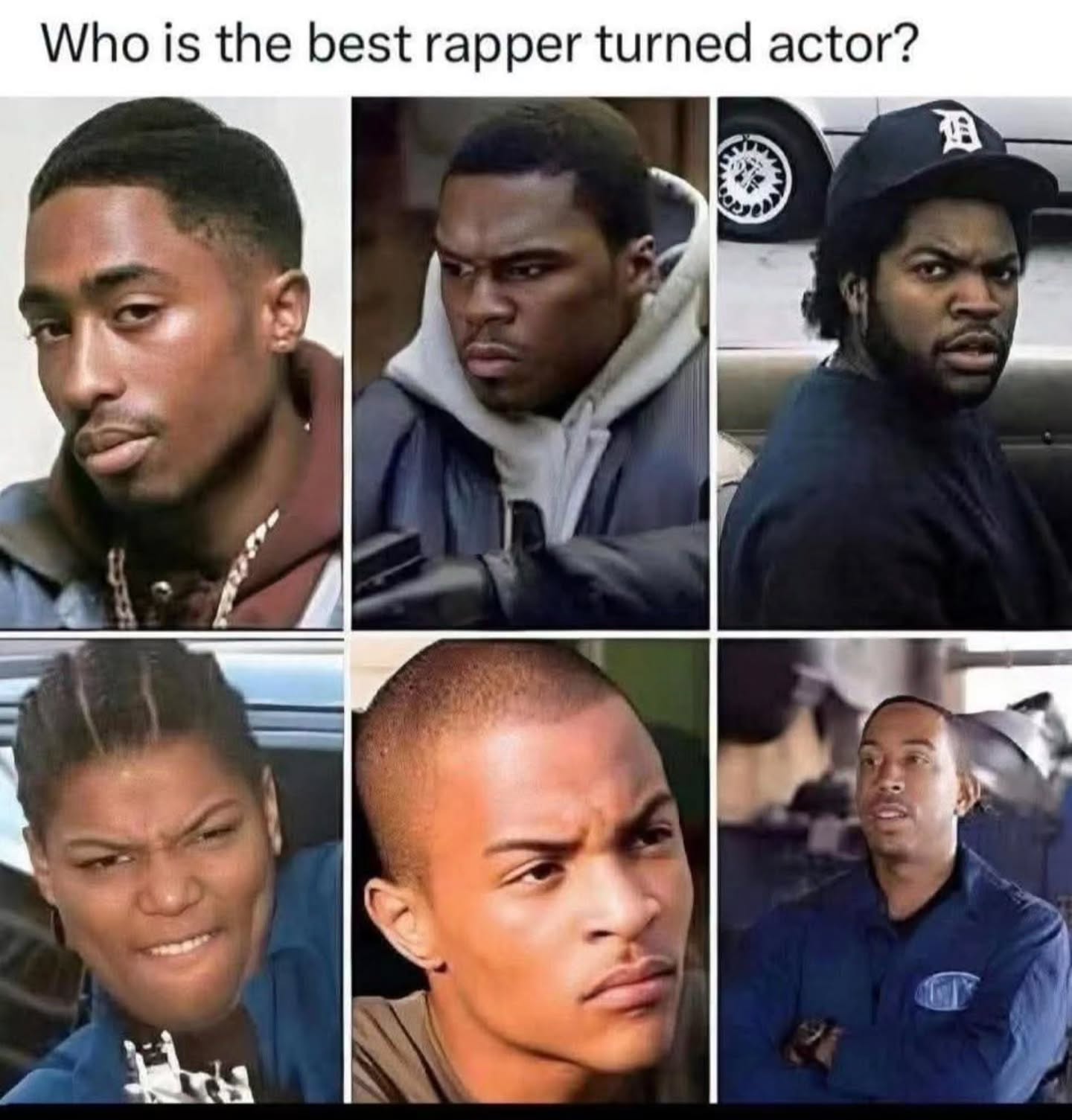 Question: Who is the best ACTOR or these Rapper turned Actors??? Comment⬇️⬇️⬇️
