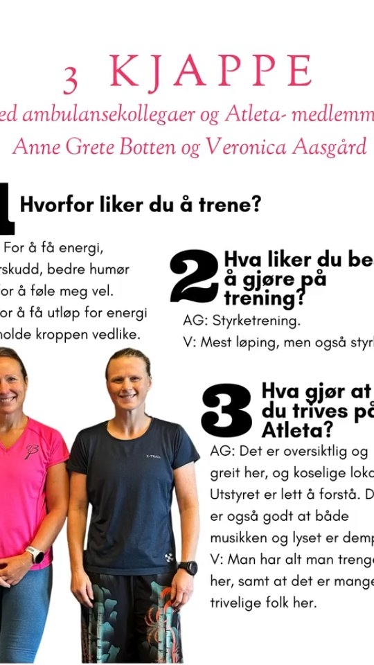 3 kjappe med ambulansekollegaene Anne Grete Botten og Veronica Aasgård!🌟
Takk for praten! 😊
▪️
▪️
▪️
▪️
▪️
--------------------
#atletatreningoghelse #surnadal #nordmøre #rindal #folkehelse