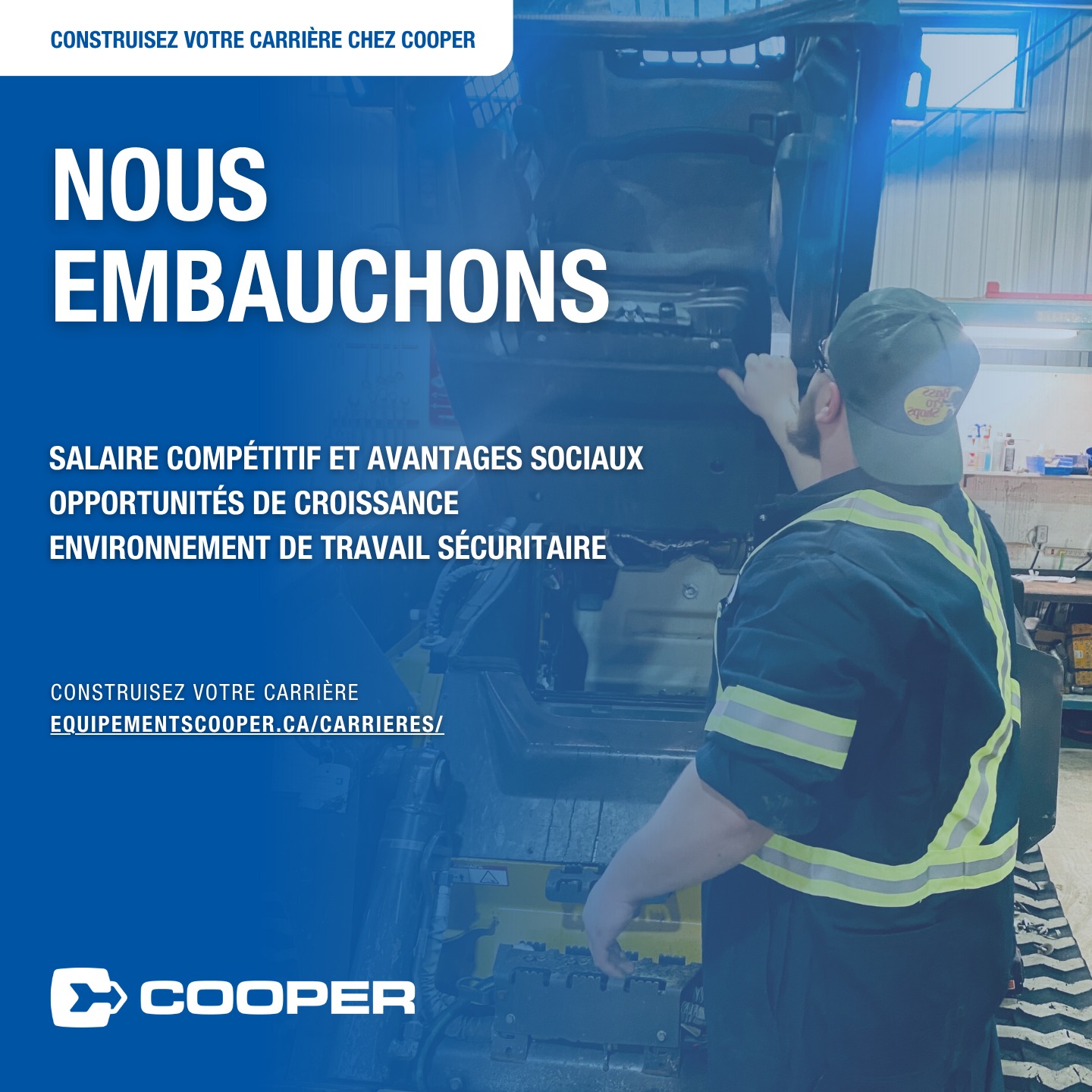 On embauche! 🚨 Consultez notre page Carrières pour voir les postes disponibles et joignez-vous à l’équipe Cooper !