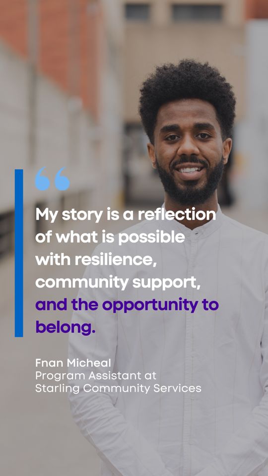 When Fnan Michael came to Canada as a refugee, he dreamed of building a new life.
"Like many newcomers, I faced difficulties finding employment. Through Starling, I received not only employment support from dedicated staff, but encouragement, direction, and a sense of belonging," shares Fnan.
Today, as a Program Assistant at Starling, Fnan helps youth and newcomers who are facing the same challenges he once faced.
"This journey is more than a personal achievement. As a Program Assistant, I now support youth and newcomers who are walking a path similar to mine, helping them build confidence and create new opportunities."
📘 Read more about the staff making a difference in our community in our 2026 Community Report: Building Foundations That Last.
👉 Available online or as a PDF download: www.starlingcs.ca/communityreport2026
#StarlingCommunityServices #BuildingFoundationsThatLast #CommunityImpact #NonProfit #WaterlooRegion