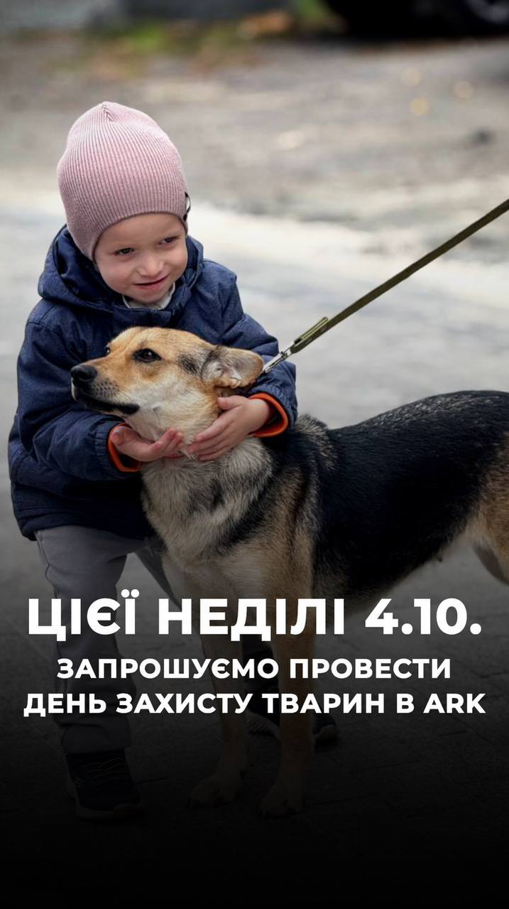 Запрошуємо провести День Захисту тварин в ARK разом з евакуйованими песиками (⬇️ENG)
4.10 в неділю в нашому реабілітаційному центрі для собак відбудеться День відкритих дверей, запрошуємо вас провести час із тваринами - погуляти, повичесувати, допомогти у створенні будиночків.
❗️І найголовніший подарунок для песиків в цей день – ви можете всиновити їх в родину.
Собаки врятовані з Краматорська, з Дружківки, з Костянтинівки. Абсолютно всі були домашні, тільки війна розпорядилася інакше.
І попри гарні і дуже комфортні умови, притулок – це не те місце, де вони мають бути. Вони дуже сумують за людиною.
❕В якості подарунків песики будуть дуже вдячні за тканеві довгі поводки та сухий гастрокорм для собак
У неділю 4.10 о 10:30 чекаємо на вас у нашому реабілітаційному центрі !
До зустрічі!
Всиновити в родину / долучитися до вигулу:
+380751869819
Долучитися до створення будиночків:
+380502766965
Зробити донат можна за посиланням у біо чи в коментарях 👉
We invite you to celebrate Animal Protection Day at ARK together with our rescued dogs
On Sunday, October 4, we will hold an Open Day at our dog rehabilitation center. We invite you to spend some time with the animals — take them for a walk, brush them, and help us build little houses for them.
❗️And the most precious gift for the dogs on this day — you can adopt one of them and give them a family.
These dogs were rescued from Kramatorsk, Druzhkivka, and Kostiant