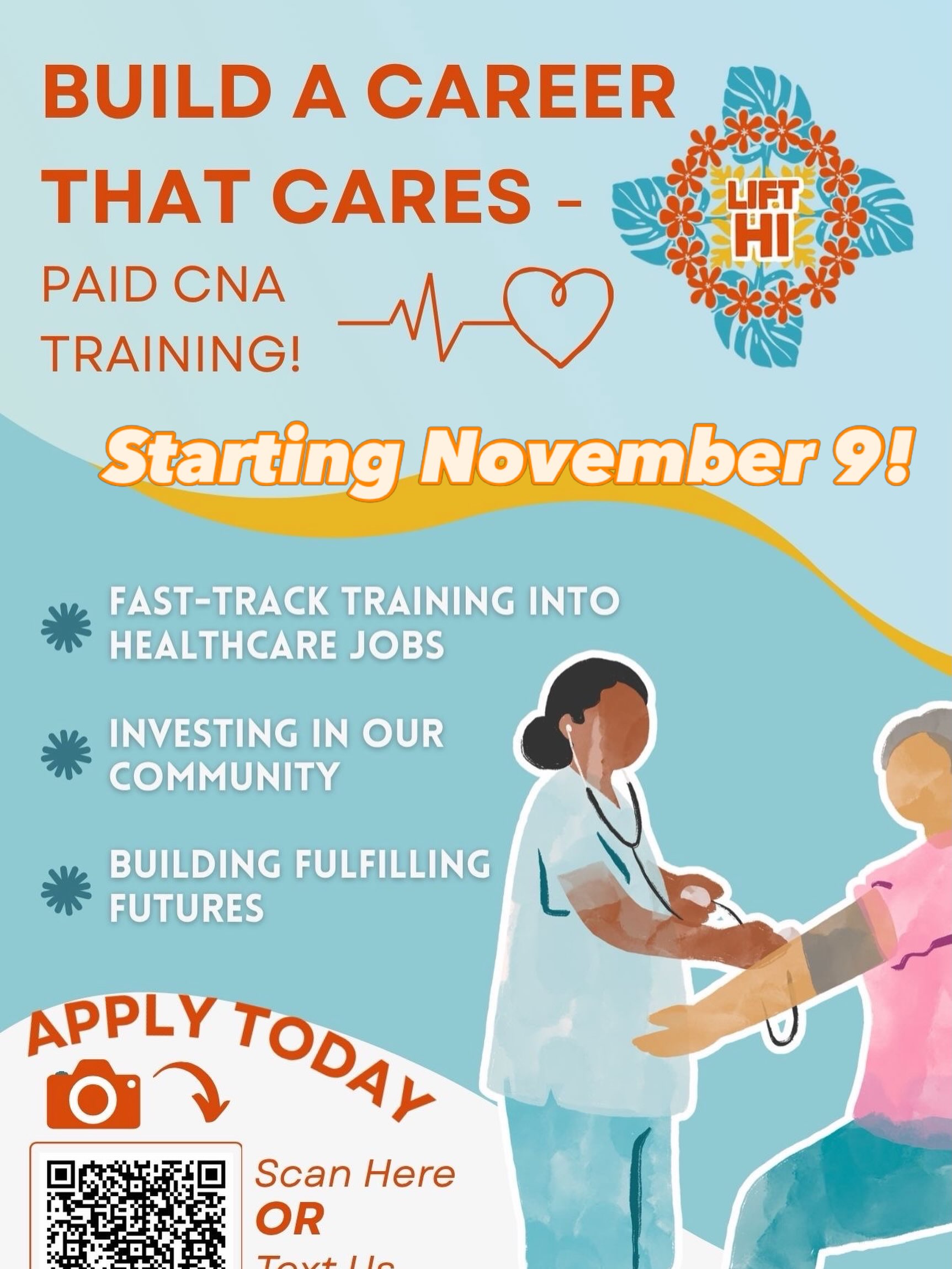 It is already that time - next CNA training starting November 9! This is YOUR time to start your career in healthcare. Application link in bio! 👏🏼👏🏼