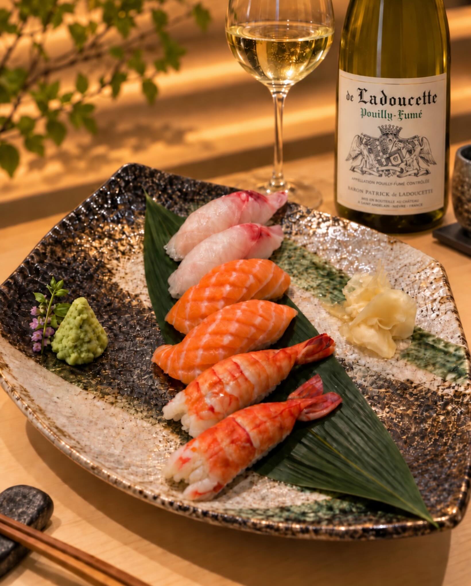 Feine Nigiri, ein Glas Pouilly-Fumé von de Ladoucette und Zeit zum Geniessen. So lässt sich der Abend geniessen.
Delicate nigiri, a glass of Pouilly-Fumé by de Ladoucette, and a moment to savour. A lovely way to spend the evening.
Imperial Garden × Nota Sushi
Bülach · Männedorf
#Sushi #SushiLovers #ZurichFood #Bülach #Männedorf