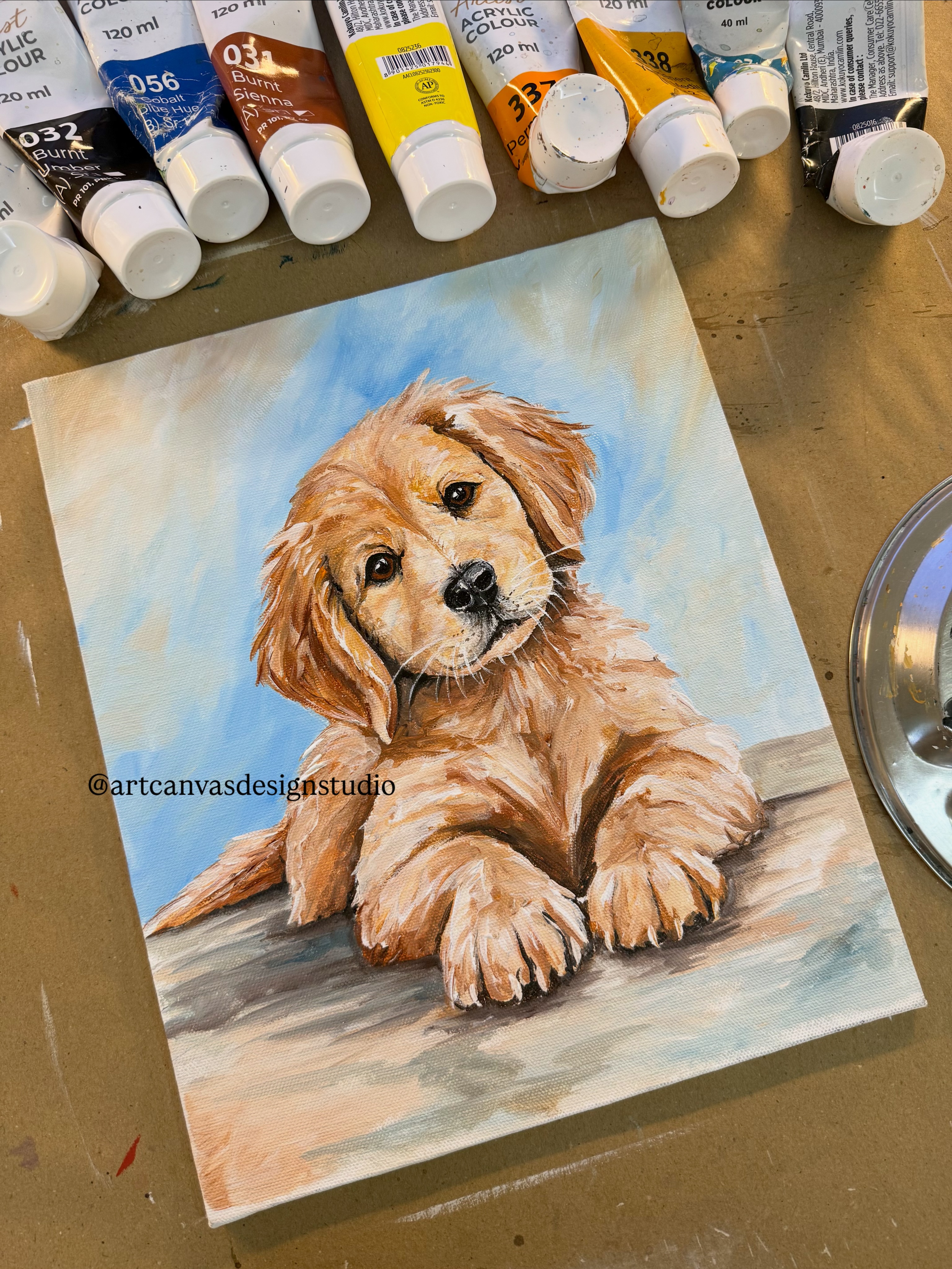 Some paintings are made with colours. This one was made with a little bit of love. 🤎🐾
There’s something about a puppy’s innocent eyes, fluffy little paws and that “please don’t leave me” expression that makes you smile instantly. 🥹✨
🎨 Golden Retriever Puppy | Acrylic Painting
A hand-painted artwork capturing the warmth, innocence and playful charm of one of the most loved dog breeds.
Would you give this little one a name? 🐶👇🏻
✨ Original artwork | Hand-painted | Acrylic on canvas
📍 Art Canvas Design Studio | Vadodara
#GoldenRetriever #GoldenRetrieverPuppy #PuppyPainting #DogPainting #DogArt
PetPortrait PetArt AnimalArt AnimalPainting AcrylicPainting AcrylicArt AcrylicOnCanvas HandPaintedArt OriginalArtwork CanvasPainting PetLovers DogLovers PuppyLove DogLover ArtReels PaintingProcess ArtistOnInstagram IndianArtist VadodaraArtist VadodaraArt BarodaArtist ArtCanvasDesignStudio