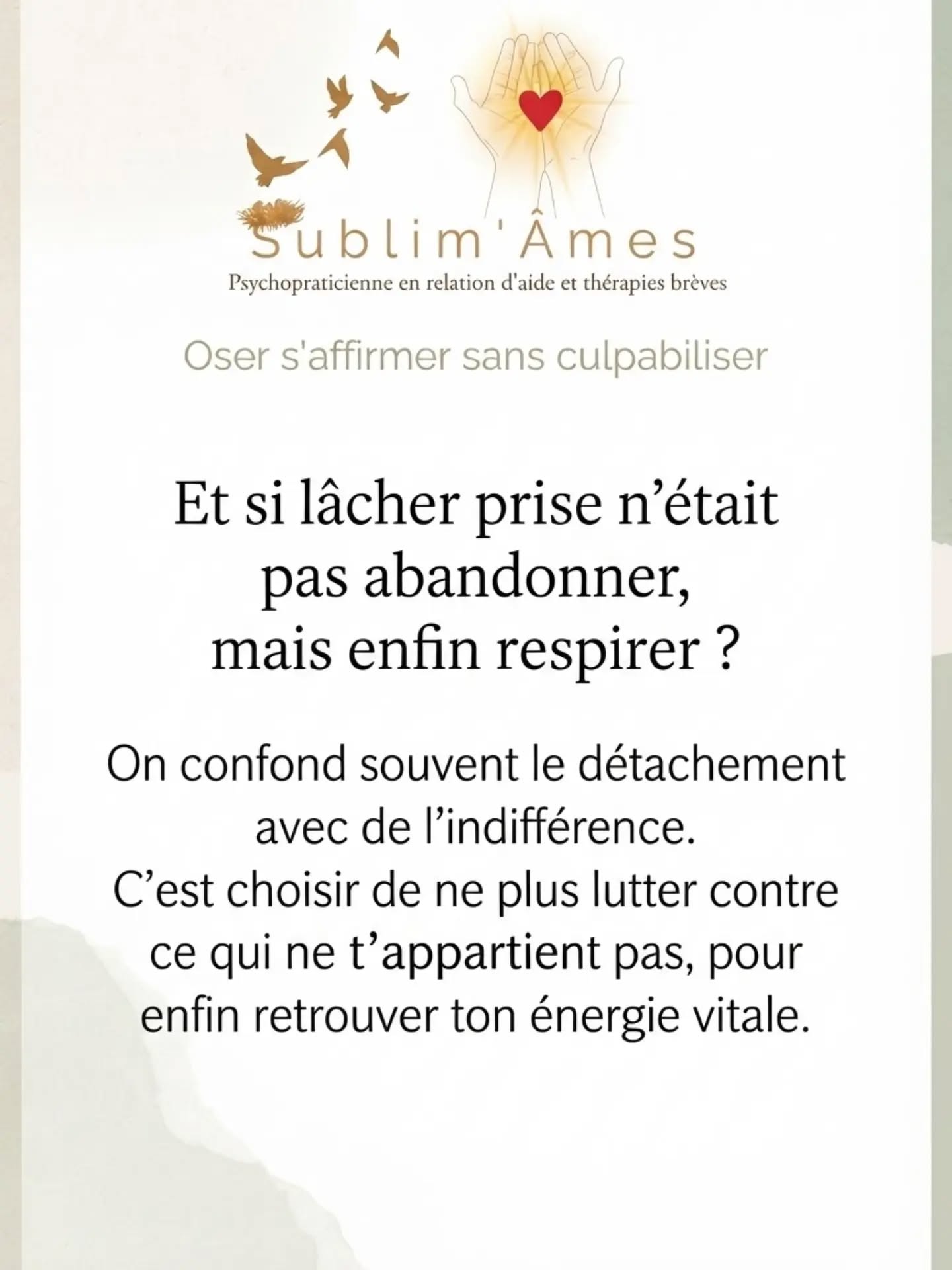 L'art du détachement pour oser s'affirmer sans culpabiliser #lacherprise #changement #emotions #instantpresent #transformation