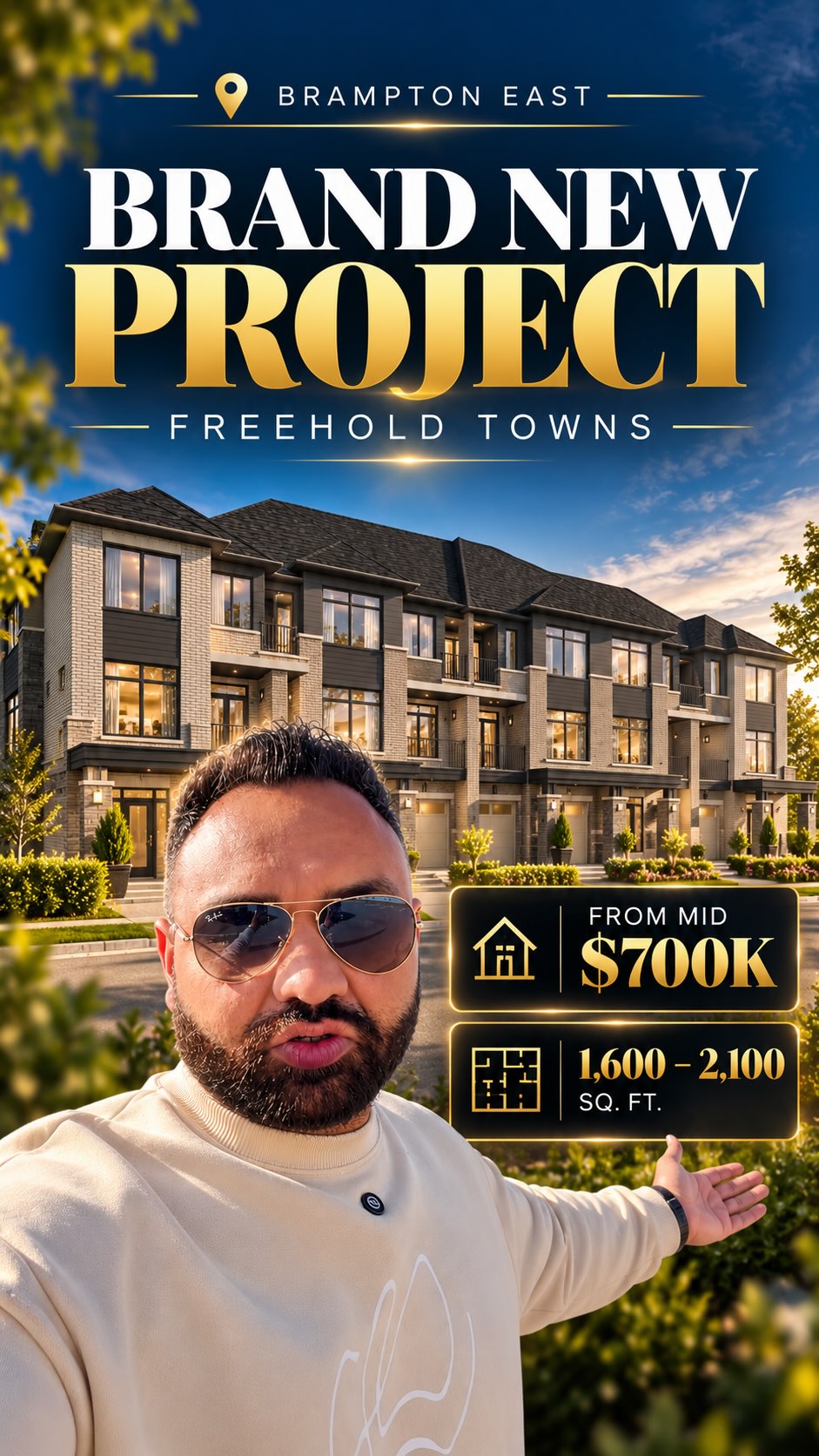 BRAMPTON EAST FREEHOLD TOWNHOMES FROM THE MID $700Ks!
NO MAINTENANCE FEES. SPACIOUS LAYOUTS. EARLY ACCESS!
Looking for a brand-new townhome in Brampton East? This upcoming opportunity deserves your attention.
🏡 100% FREEHOLD TOWNHOMES
💰 Starting from the mid $700Ks
📐 1,600–2,100 SQFT
✅ No monthly maintenance fees
📍 Brampton East
🔑 Early access to pricing, floorplans and lot selection
WHY WAIT UNTIL THE PUBLIC RELEASE?
Get on the priority list to explore available lots and pricing before the official launch.
❤️ Share this with your partner or someone planning to buy in Brampton!
COMMENT “EAST” or call me for early access, pricing and lot availability.
Arshdeep Singh
Salesperson | Royal LePage Signature Realty
📞 416-857-7186
✉️ info@arshpanesar.ca
Pricing, specifications and availability are subject to builder confirmation. Lot allocation is subject to builder approval.
#arshpanesar #tdotpreconca #bramptoneast #freeholdtownhomes #newconstruction